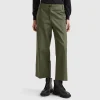Trousers in stretch cotton with straight leg