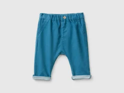 Trousers in stretch cotton blend