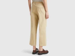 Trousers in stretch cotton with straight leg