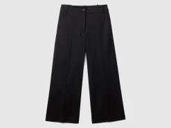 Trousers in stretch cotton with straight leg
