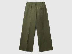 Trousers in stretch cotton with straight leg
