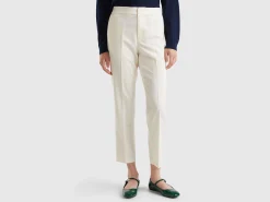 Trousers in stretch viscose blend