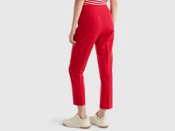 Trousers in stretch viscose blend