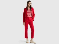 Trousers in stretch viscose blend
