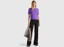 Trousers in stretch viscose blend
