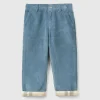 Trousers in velvet with cuff
