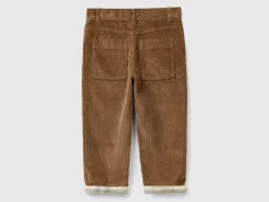 Trousers in velvet with cuff