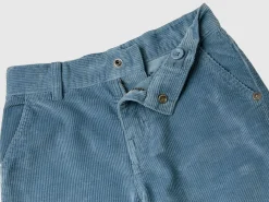 Trousers in velvet with cuff