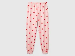Trousers in warm cotton with hearts
