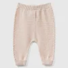 Trousers with cables in recycled wool blend