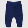 Trousers with cables in recycled wool blend