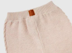 Trousers with cables in recycled wool blend