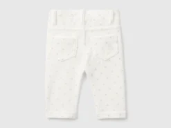 Trousers with chenille pattern print