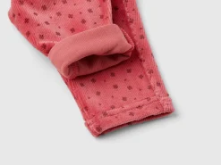 Trousers with chenille pattern print