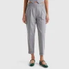 Trousers with cuff in stretch viscose blend