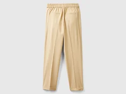 Trousers with cuff in stretch viscose blend