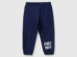 Trousers with print and drawstring