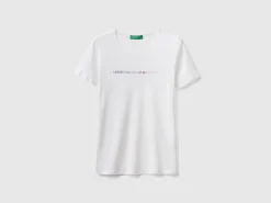 T-shirt in 100% cotton with glitter print logo