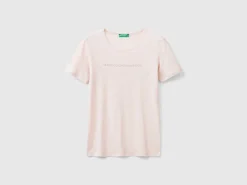 T-shirt in 100% cotton with glitter print logo