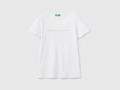 T-shirt in 100% cotton with glitter print logo