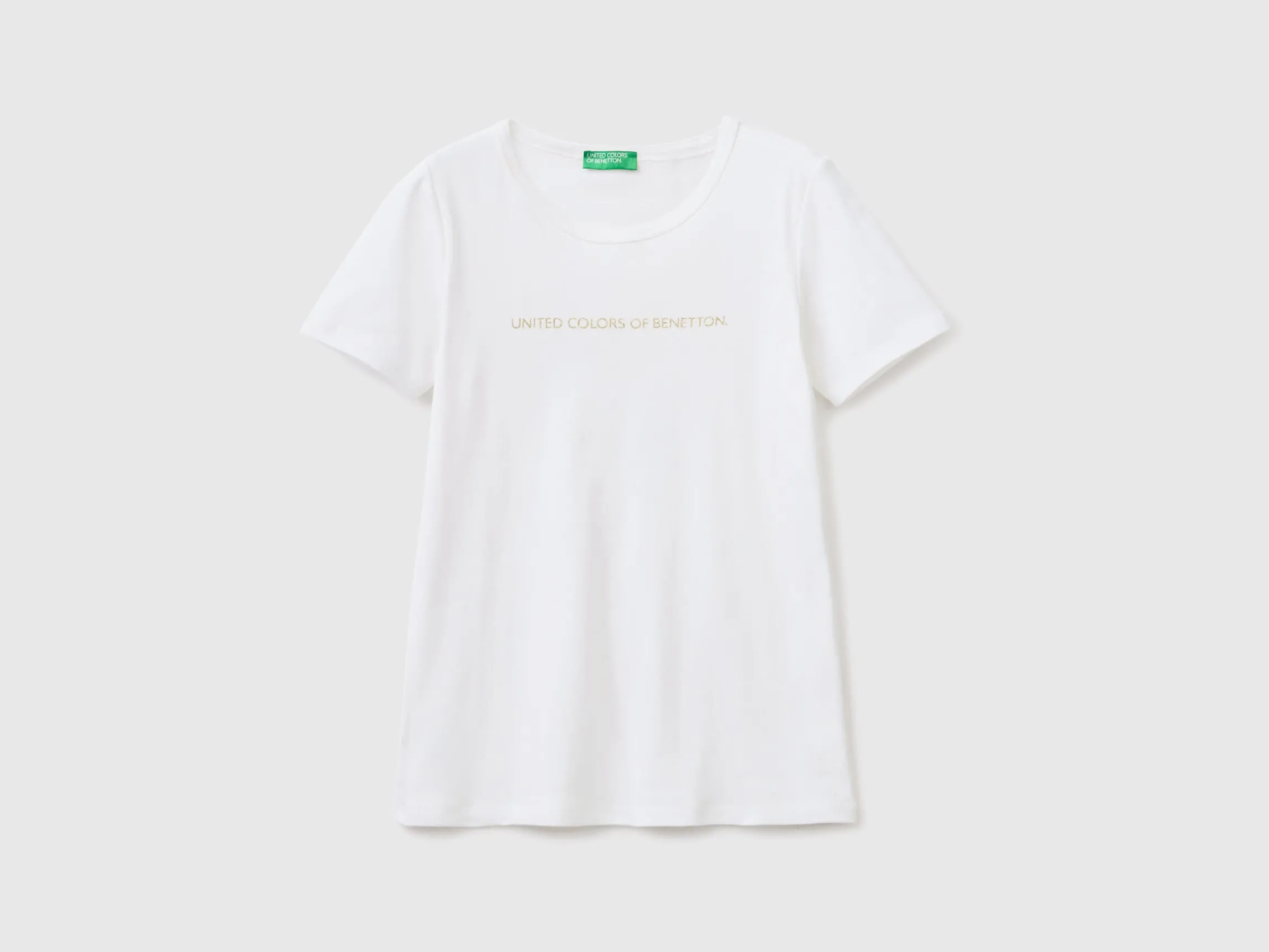 T-shirt in 100% cotton with glitter print logo
