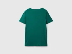 T-shirt in 100% cotton with glitter print logo