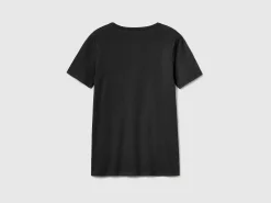 T-shirt in 100% cotton with glitter print logo