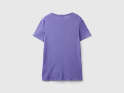 T-shirt in 100% cotton with glitter print logo