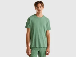 T-shirt in linen blend
