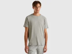 T-shirt in linen blend