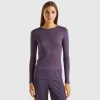 T-shirt in viscose and wool blend