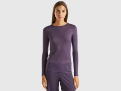 T-shirt in viscose and wool blend