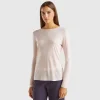 T-shirt in viscose and wool blend