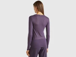 T-shirt in viscose and wool blend