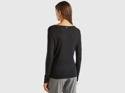 T-shirt in viscose and wool blend