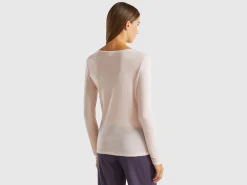 T-shirt in viscose and wool blend