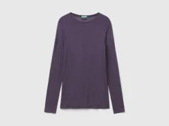 T-shirt in viscose and wool blend