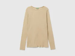 T-shirt in viscose and wool blend