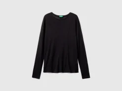 T-shirt in viscose and wool blend