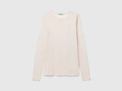 T-shirt in viscose and wool blend