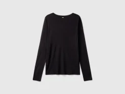 T-shirt in viscose and wool blend