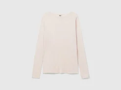 T-shirt in viscose and wool blend