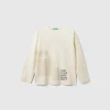T-shirt in warm cotton with front and back print