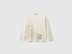 T-shirt in warm cotton with front and back print