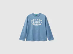 T-shirt in warm cotton with front and back print