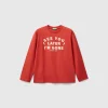 T-shirt in warm cotton with front and back print