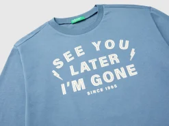 T-shirt in warm cotton with front and back print