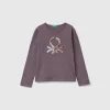 T-shirt in warm organic cotton with sequins