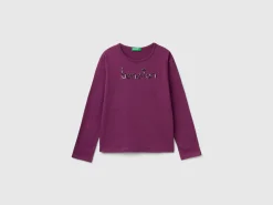 T-shirt in warm organic cotton with sequins
