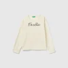 T-shirt in warm organic cotton with sequins
